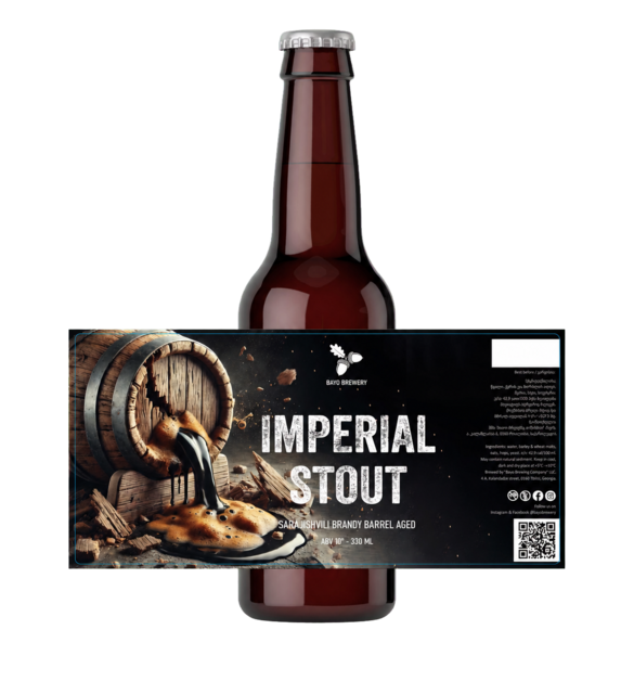 Bayo Brewery Imperial Stout bottle and label