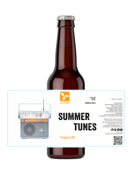 Bayo Brewery Summer Tunes bottle and label